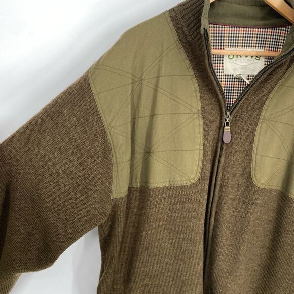 ORVIS Shooting Jacket Bomber Hunting Chore Mens 100% Wool Full Zip Green XL - Picture 3 of 10